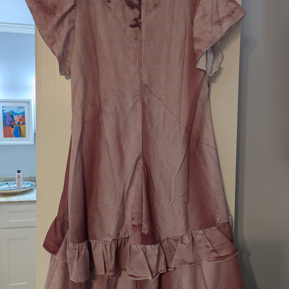 Pink Ruffled Short Sleeve Dress - Picture 2 of 2